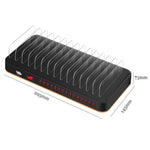 Đế sạc nhanh USB 15 cổng 100W WLX-815 kèm giá đỡ điện thoại & máy tính bảng, phích cắm US 100W, phích cắm EU 100W, phích cắm UK 100W, phích cắm AU 100W