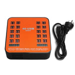 Trạm sạc thông minh màn hình kỹ thuật số USB 40 cổng 200W WLX-840 AC100-240V, phích cắm AU (Đen+Cam), phích cắm AU