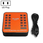 Trạm sạc thông minh màn hình kỹ thuật số USB 40 cổng 200W WLX-840 AC100-240V, phích cắm US (Đen+Cam), phích cắm US
