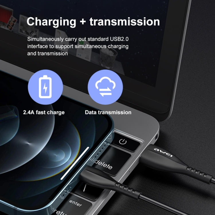 Cáp sạc USB sang 8 chân 1m 2.4A awei CL-115L