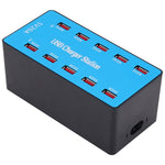 Trạm sạc thông minh USB 10 cổng 100W A5B có đèn báo, phích cắm US, 100W