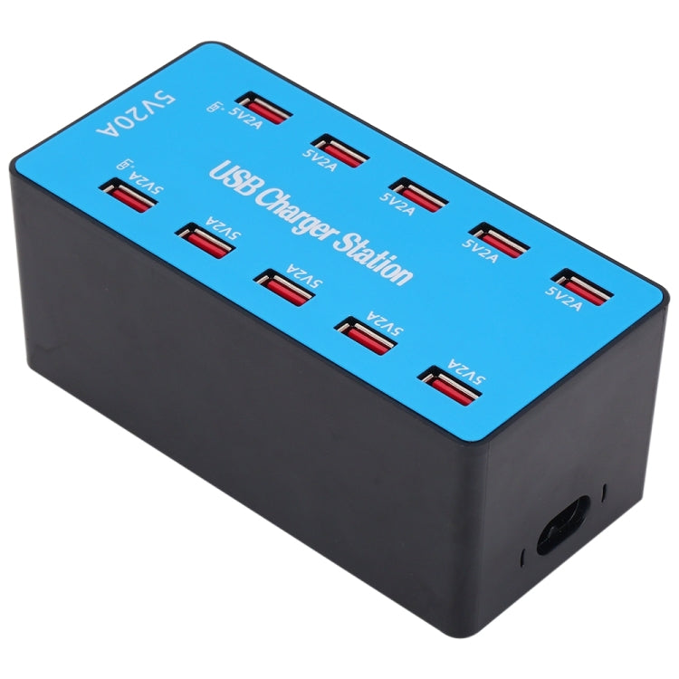 Trạm sạc thông minh USB 10 cổng 100W A5B có đèn báo, phích cắm US, 100W