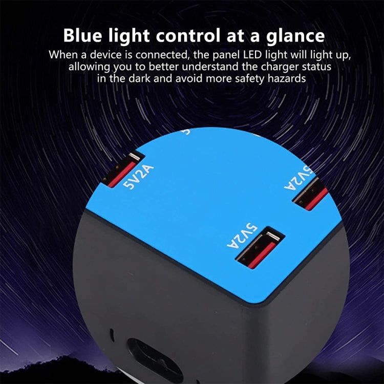 Trạm sạc thông minh USB 10 cổng 100W A5B có đèn báo, phích cắm US, 100W