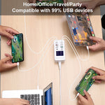 Trạm sạc thông minh A8T 60W 8 cổng USB + QC3.0 + PD Type-C với màn hình kỹ thuật số AC100-240V, phích cắm AU, A8T phích cắm AU