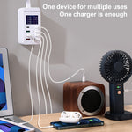 Trạm sạc thông minh A8T 60W 8 cổng USB + QC3.0 + PD Type-C với màn hình kỹ thuật số AC100-240V, phích cắm UK, A8T phích cắm UK