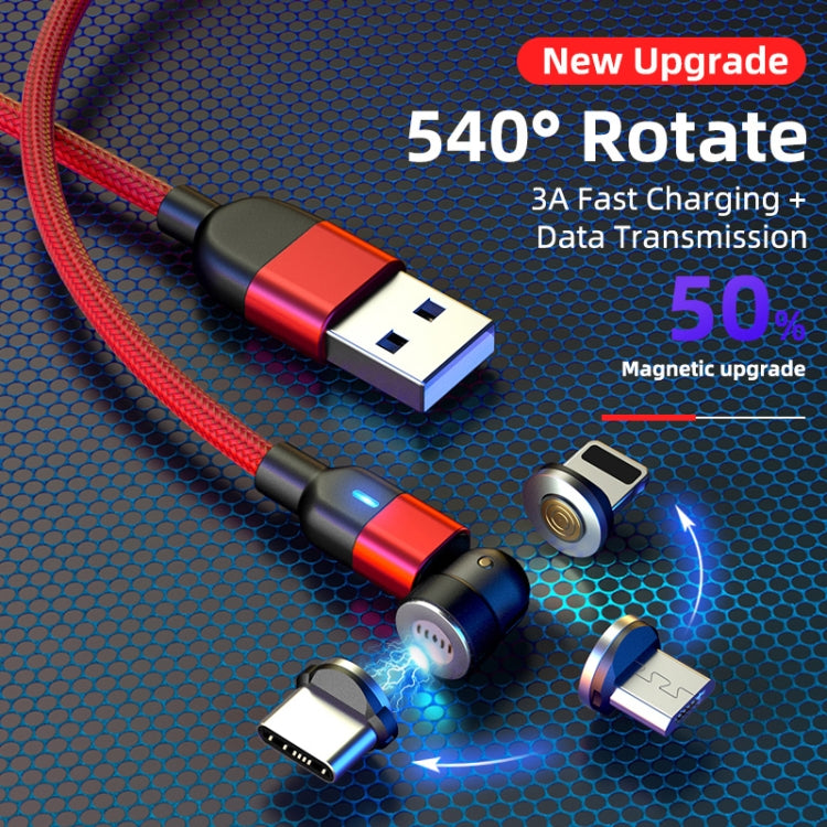 Cáp đồng bộ dữ liệu và sạc từ tính xoay 540 độ 3 trong 1 USB ra 8 Pin + USB-C / Type-C + Micro USB 3A đầu ra dài 1m, 3 trong 1