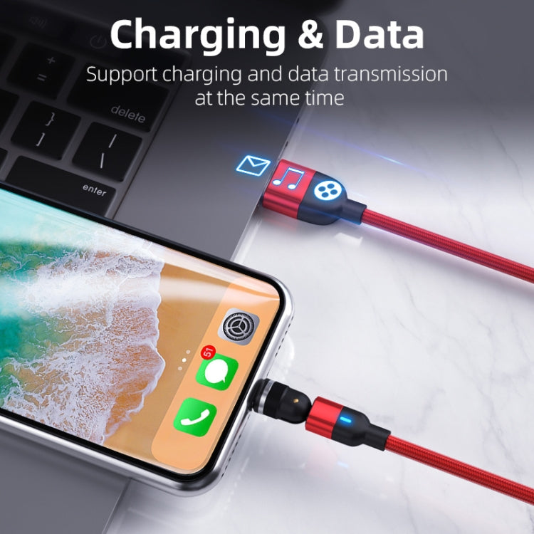 Cáp đồng bộ dữ liệu và sạc từ tính xoay 540 độ 3 trong 1 USB ra 8 Pin + USB-C / Type-C + Micro USB 3A đầu ra dài 1m, 3 trong 1
