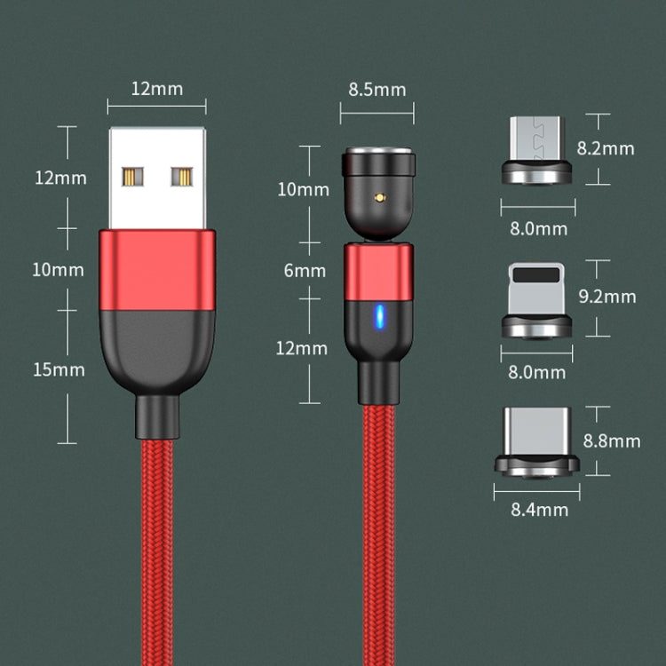 Cáp đồng bộ dữ liệu và sạc từ tính xoay 540 độ 3 trong 1 USB ra 8 Pin + USB-C / Type-C + Micro USB 3A đầu ra dài 2m, 3 trong 1
