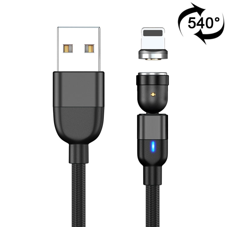 Cáp đồng bộ dữ liệu và sạc từ tính xoay 540 độ USB ra 8 Pin 3A đầu ra dài 2m, 8 Pin