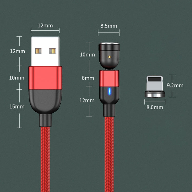 Cáp đồng bộ dữ liệu và sạc từ tính xoay 540 độ USB ra 8 Pin 3A đầu ra dài 2m, 8 Pin