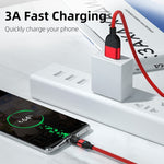 Cáp đồng bộ dữ liệu và sạc từ tính xoay 540 độ USB ra 8 Pin 3A đầu ra dài 2m, 8 Pin