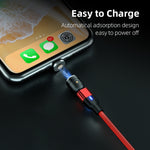Cáp đồng bộ dữ liệu và sạc từ tính xoay 540 độ USB ra 8 Pin 3A đầu ra dài 2m, 8 Pin