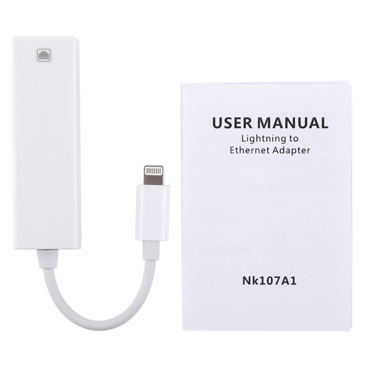 Cáp chuyển đổi mạng LAN NK107A1 8 Pin sang RJ45 cho dòng iPhone / iPad, tổng chiều dài: 16cm