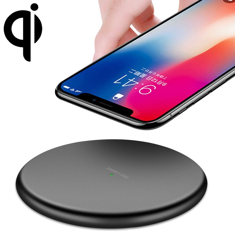TOVYS-KC-N5 Bộ sạc không dây Qi chuẩn sạc nhanh 9V 1A đầu ra dây tròn mờ, Chiều dài cáp: 1m, Mờ, Màu trắng mờ