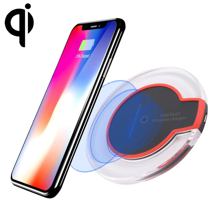 FANTASY Bộ sạc không dây Qi chuẩn siêu mỏng 5V 1A đầu ra có đèn báo sạc, Hỗ trợ điện thoại chuẩn QI, FANTASY 5V 1A, Màu trắng FANTASY