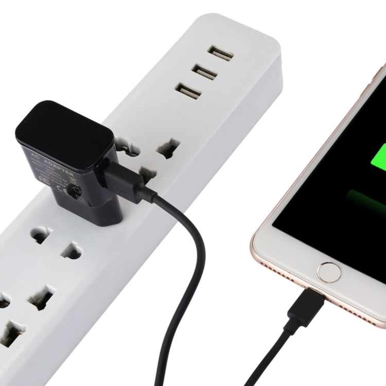 Bộ sạc USB nhận dạng thông minh 5V 2.1A cho iPhone kèm cáp sạc USB 1m sang 8 pin, phích cắm EU