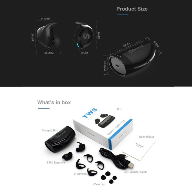 Dành cho iPhone, Samsung, Huawei, Xiaomi, HTC và các điện thoại thông minh khác, XHH-ES60 Đen, XHH-ES60