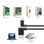 Cáp sạc đồng bộ dữ liệu USB 1m 2A sang 8 Pin kiểu dệt nylon, 1m 8 Pin 2A