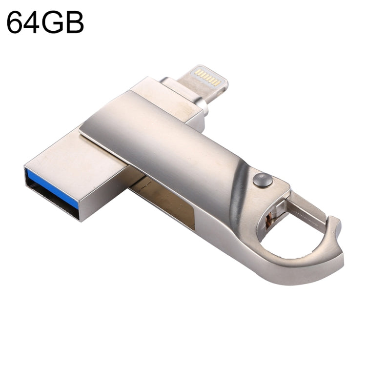 USB 2 trong 1 RQW-10F USB 2.0 & 8 Pin 64GB dạng móc khóa, RQW-10F