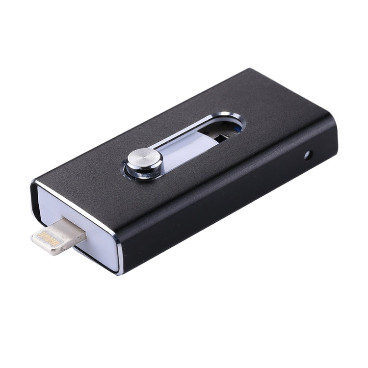 RQW-02 3 trong 1 USB 2.0 & 8 Pin & Micro USB 32GB Ổ Flash, RQW-02 Màu Đen