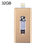 RQW-02 3 trong 1 USB 2.0 & 8 Pin & Micro USB 32GB Ổ Flash, RQW-02 Vàng