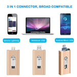 RQW-02 3 trong 1 USB 2.0 & 8 Pin & Micro USB 32GB Ổ Flash, RQW-02 Vàng
