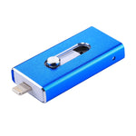 RQW-02 3 trong 1 USB 2.0 & 8 Pin & Micro USB 32GB Ổ Flash, RQW-02 Xanh dương