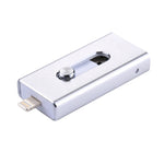 USB Flash Drive 3 trong 1 USB 2.0 & 8 Pin & Micro USB 32GB RQW-02, màu bạc RQW-02