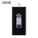 USB Flash Drive 3 trong 1 USB 2.0 & 8 Pin & Micro USB 128GB RQW-02, màu đen RQW-02