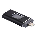 USB Flash Drive 3 trong 1 USB 2.0 & 8 Pin & Micro USB 32GB easyflash RQW-01B, màu đen RQW-01B