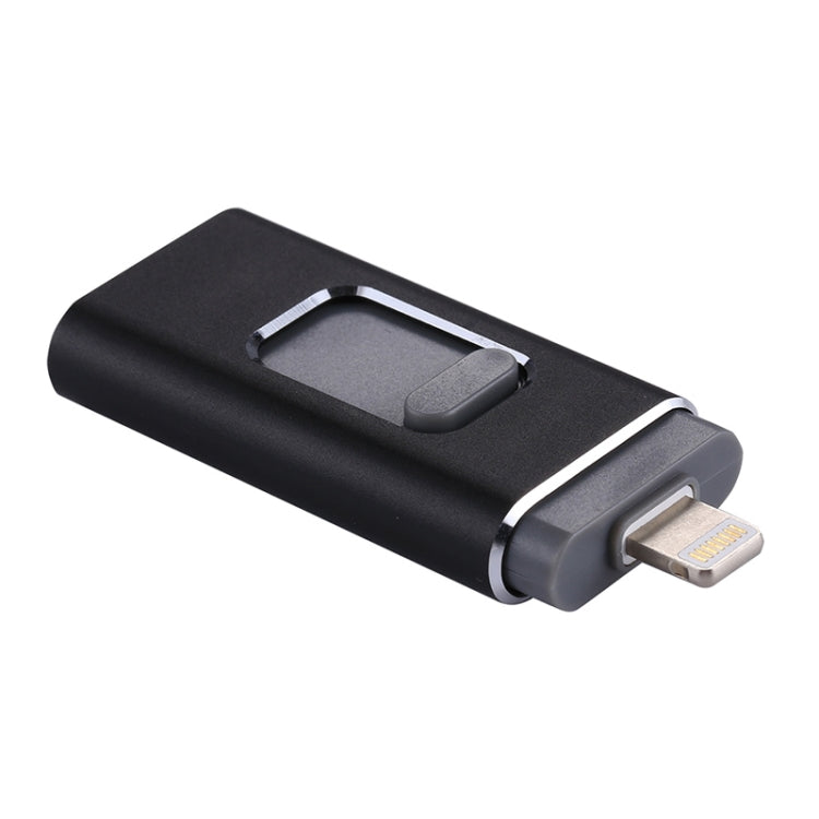 USB Flash Drive 3 trong 1 USB 2.0 & 8 Pin & Micro USB 32GB easyflash RQW-01B, màu đen RQW-01B