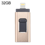USB Flash Drive 3 trong 1 USB 2.0 & 8 Pin & Micro USB 32GB easyflash RQW-01B, màu vàng RQW-01B