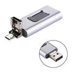 Ổ flash easyflash RQW-01B 3 trong 1 USB 2.0 & 8 Pin & Micro USB 32GB, RQW-01B Bạc
