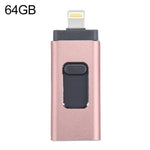 Ổ flash easyflash RQW-01B 3 trong 1 USB 2.0 & 8 Pin & Micro USB 64GB, RQW-01B màu vàng hồng