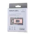Ổ flash easyflash RQW-01B 3 trong 1 USB 2.0 & 8 Pin & Micro USB 64GB, RQW-01B màu vàng hồng