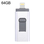 Ổ flash easyflash RQW-01B 3 trong 1 USB 2.0 & 8 Pin & Micro USB 64GB, RQW-01B Bạc