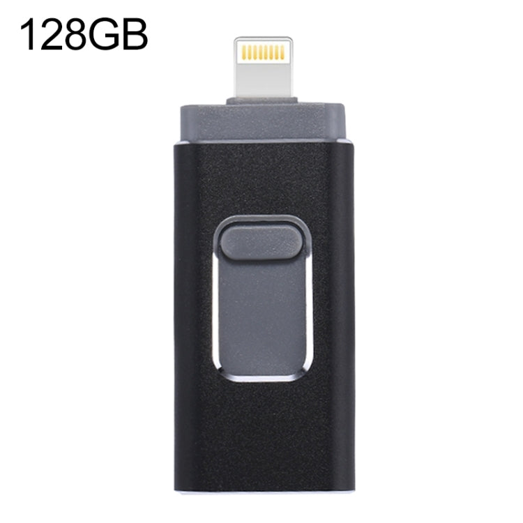 Ổ flash easyflash RQW-01B 3 trong 1 USB 2.0 & 8 Pin & Micro USB 128GB, RQW-01B Đen