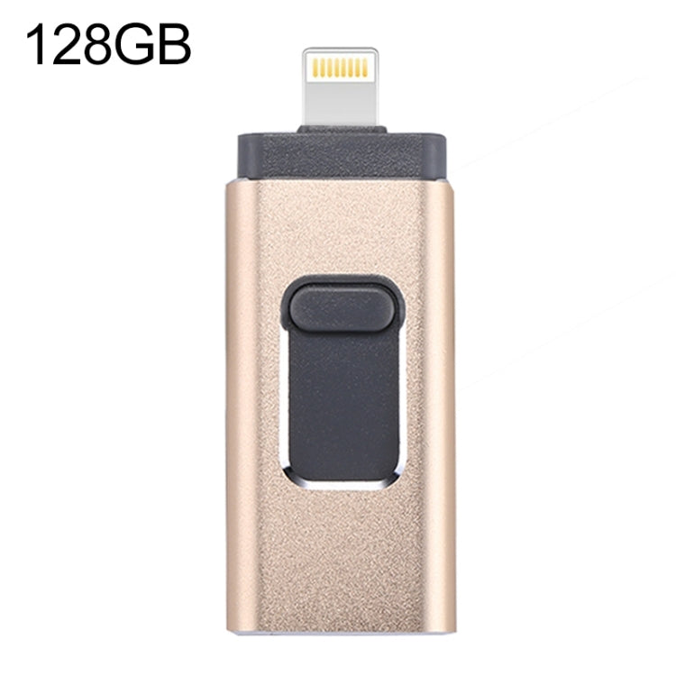 Ổ flash easyflash RQW-01B 3 trong 1 USB 2.0 & 8 Pin & Micro USB 128GB, RQW-01B Vàng