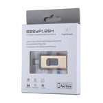 Ổ flash easyflash RQW-01B 3 trong 1 USB 2.0 & 8 Pin & Micro USB 128GB, RQW-01B Vàng