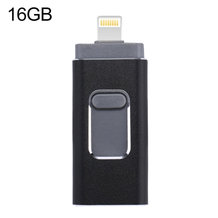 USB Flash Drive 3 trong 1 USB 2.0 & 8 Pin & Micro USB 16GB easyflash RQW-01B, màu đen RQW-01B, màu vàng RQW-01B, màu vàng hồng RQW-01B, màu bạc RQW-01B
