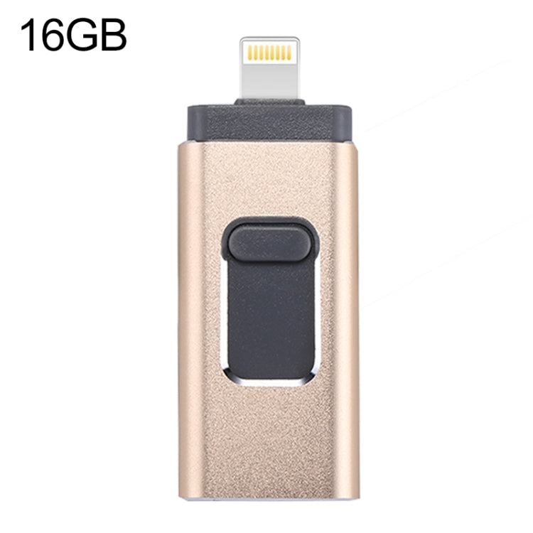 USB Flash Drive 3 trong 1 USB 2.0 & 8 Pin & Micro USB 16GB easyflash RQW-01B, màu đen RQW-01B, màu vàng RQW-01B, màu vàng hồng RQW-01B, màu bạc RQW-01B