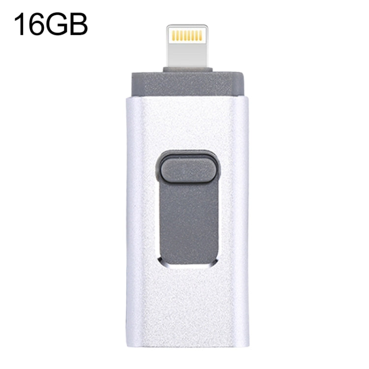 USB Flash Drive 3 trong 1 USB 2.0 & 8 Pin & Micro USB 16GB easyflash RQW-01B, màu đen RQW-01B, màu vàng RQW-01B, màu vàng hồng RQW-01B, màu bạc RQW-01B
