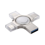Ổ flash RQW-11S 4 trong 1 USB 2.0 & 8 Pin & Micro USB & USB-C / Type-C 64GB, RQW-11S