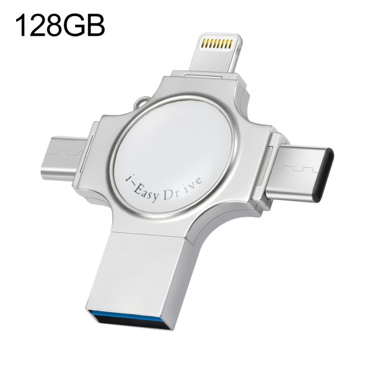 Ổ flash RQW-11S 4 trong 1 USB 2.0 & 8 Pin & Micro USB & USB-C / Type-C 128GB, RQW-11S