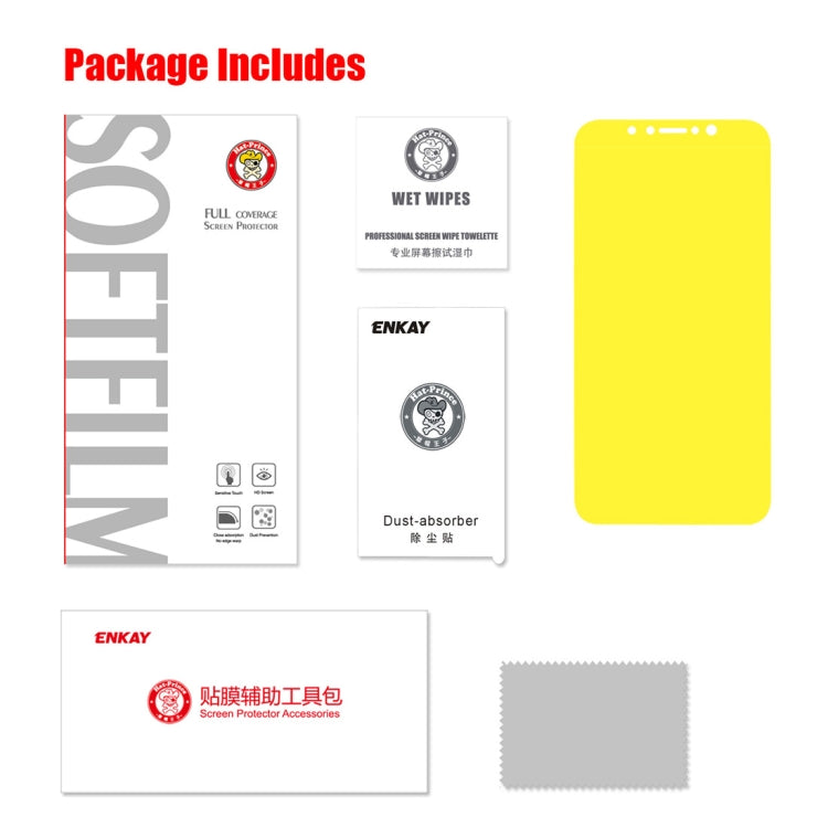 ENKAY Hat-Prince miếng dán bảo vệ màn hình 3D siêu mỏng 0.1mm chống nổ bằng hydrogel cho iPhone XS, chất liệu TPU+TPE+PET, iPhone XS