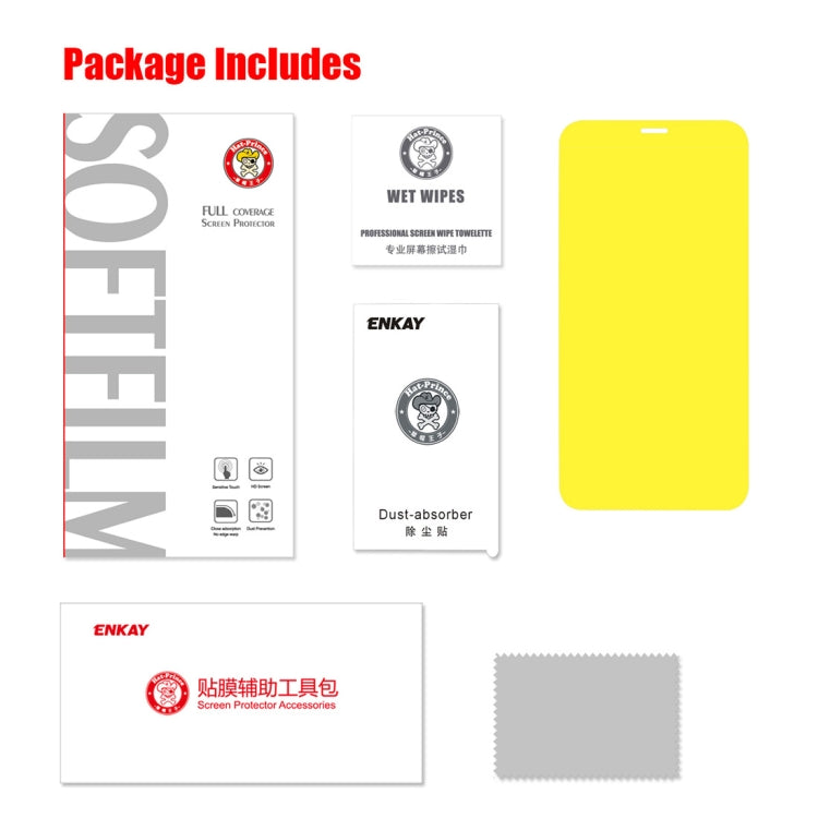 ENKAY Hat-Prince miếng dán bảo vệ màn hình 3D siêu mỏng 0.1mm chống nổ bằng hydrogel cho iPhone XS Max, chất liệu TPU+TPE+PET, iPhone XS Max