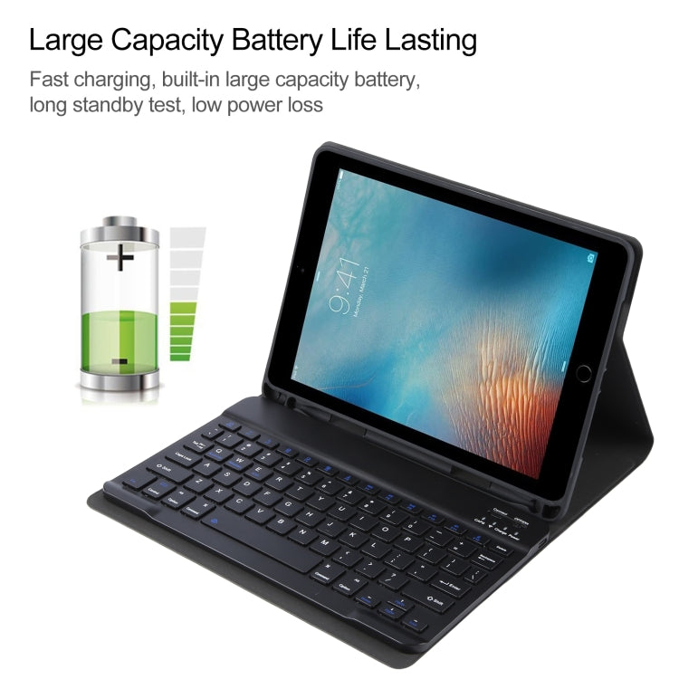 Bao da bàn phím Bluetooth thông minh ABS tách rời IP071 kết hợp vân da Litchi, gập ngang cho iPad Pro 9.7 / 9.7 inch 2017 / 9.7 2018 / Air / Air 2, dành cho iPad Pro 9.7 inch