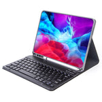 X-11B Bao da bàn phím Bluetooth có thể tháo rời với bề mặt trơn cho iPad Pro 11 inch 2020 / 2018, có khe cắm bút, bàn phím màu đen