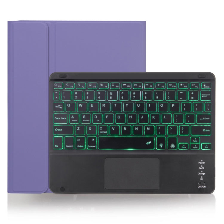 Ốp bàn phím Bluetooth có thể tháo rời X-11BCS vỏ da họa tiết trơn cho iPad Pro 11 inch 2020 / 2018, có bàn di chuột & khe cắm bút & đèn nền