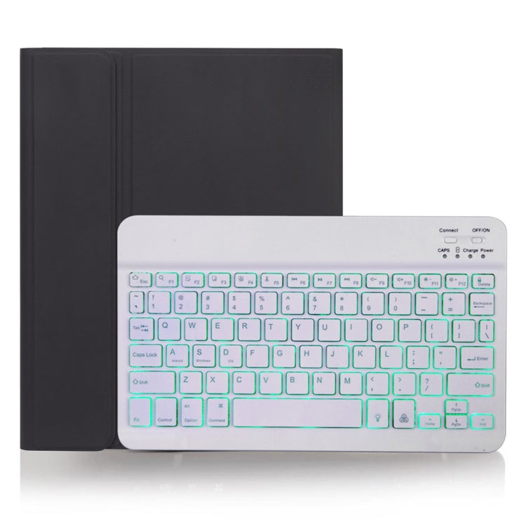 Bao da bàn phím Bluetooth có thể tháo rời X-11BS họa tiết da trơn cho iPad Pro 11 inch 2020 / 2018, có khe cắm bút & đèn nền, bàn phím màu trắng